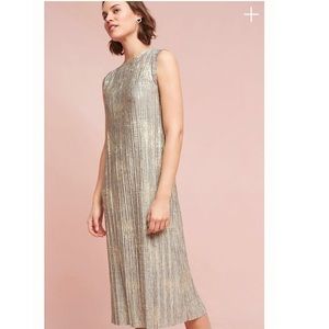 Anthropologie Corrina Metallic Midi Dress